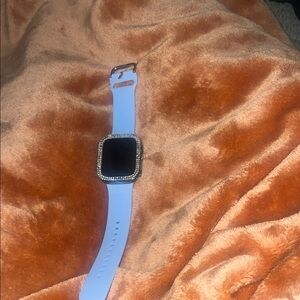 Blue Smartwatch with Rhinestone Bezel